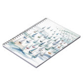 Aquarell-Segelboote auf See Nautical Notizblock (Linke Seite)