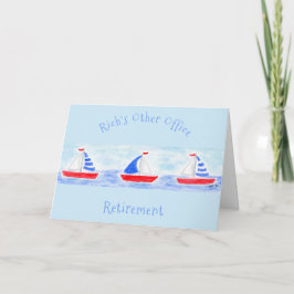 Aquarell-Segelboote RENTENEINTritt Personalisieren Karte