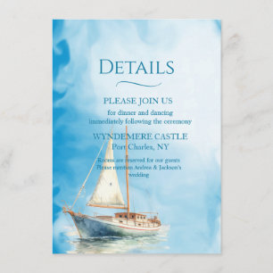 Aquarell-Segelschiff Begleitkarte