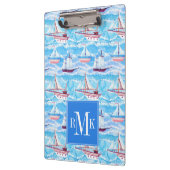 Aquarell-Segelschiff-Muster Klemmbrett (Links)