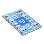 Aquarell-Segelschiff-Muster Notizblock (Rechte Seite)