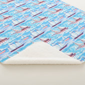 Aquarell-Segelschiff-Muster Sherpadecke (3/4)
