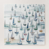Aquarell-Segelschiffe auf See Nautical Puzzle (Vertikal)