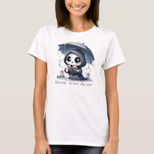Aquarell Sensenmann Bücherliebhaber T-Shirt