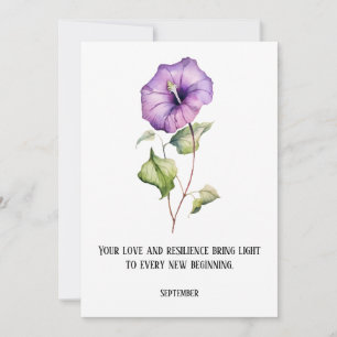 AQUARELL SEPTEMBER PRUNKWINDE GEburtsblume Dankeskarte