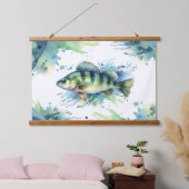 Aquarell-Serie: Barsch Wandteppich Mit Holzrahmen (Schlafzimmer)