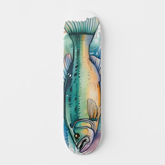 Aquarell-Serie: Bass Skateboard (Vorderseite)