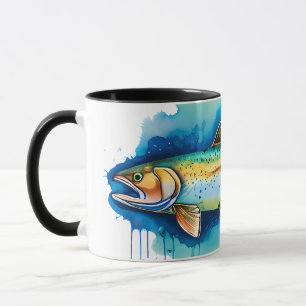 Aquarell-Serie: Forelle/Lachs Tasse