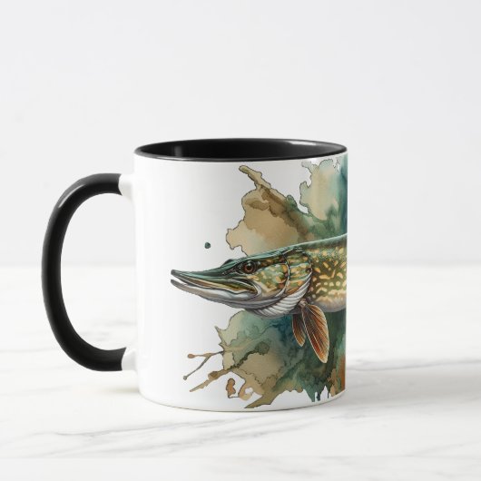 Aquarell-Serie: Hecht Tasse (Links)