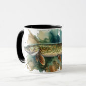 Aquarell-Serie: Hecht Tasse (Vorderseite Links)
