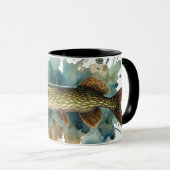 Aquarell-Serie: Hecht Tasse (VorderseiteRechts)