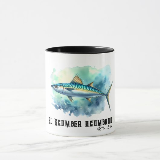 Aquarell-Serie: Makrele Tasse (Zentrum)