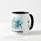 Aquarell-Serie: Makrele Tasse (VorderseiteRechts)