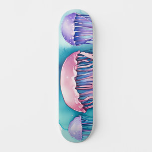 Aquarell-Serie: Quallen Skateboard