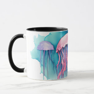 Aquarell-Serie: Quallen Tasse
