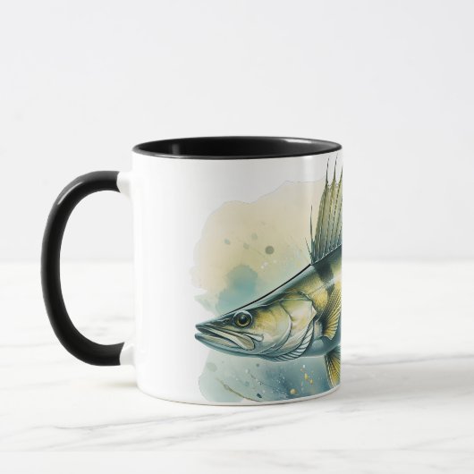 Aquarell-Serie: Zander/Walleye Tasse (Links)