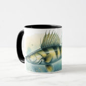 Aquarell-Serie: Zander/Walleye Tasse (Vorderseite Links)