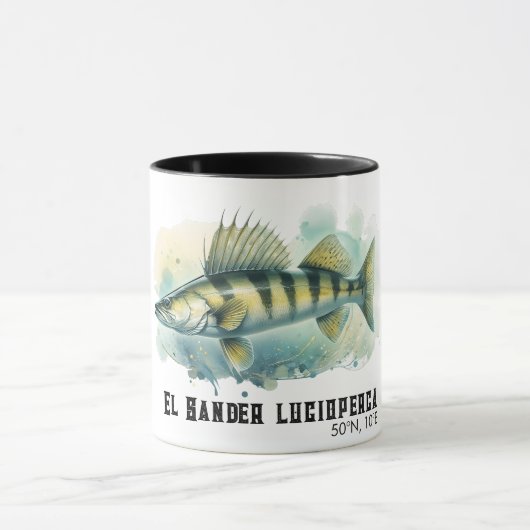 Aquarell-Serie: Zander/Walleye Tasse (Zentrum)