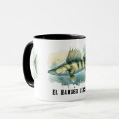Aquarell-Serie: Zander/Walleye Tasse (Vorderseite Links)