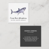 Aquarell Shark Square Business Card Quadratische Visitenkarte (Vorne/Hinten)