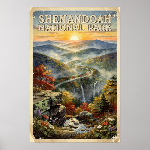 Aquarell Shenandoah National Park Retro Poster
