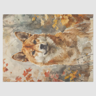 Aquarell-Shiba-Inu-Decoupage Seidenpapier