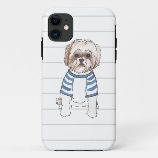 Aquarell Shih Tzu Iphone Fall Case-Mate iPhone Hülle (Rückseite)