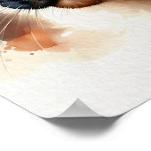 Aquarell Siamese Katze Farbiges Portrait Poster (Ecke)