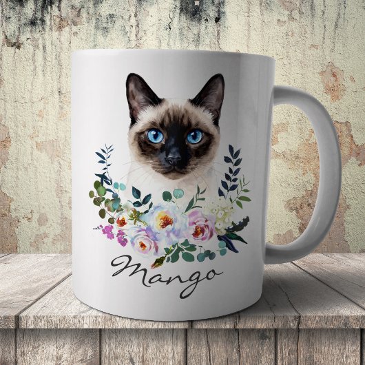Aquarell Siamesenkatze Kaffeetasse