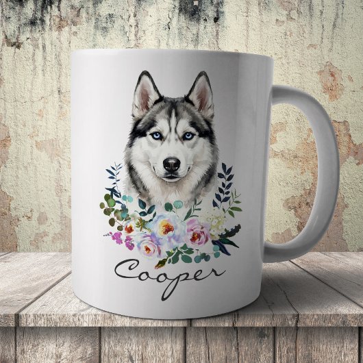 Aquarell Sibirischer Husky Kaffeetasse