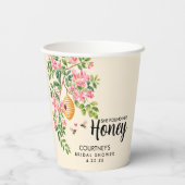 Aquarell Sie fand ihren Honig Junggesellinnenabsch Pappbecher (Rückseite)