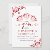 Aquarell Sie ist ein Geburtstag von Gem Einladung (Vorderseite)