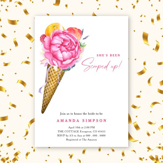 Aquarell Sie wurde ins Brautparty geschossen Einladung