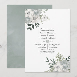 Aquarell Silber Salbei Probeessen Einladung