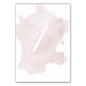 Aquarell-Silhouette Frankreichs Tischnummer (Rückseite)