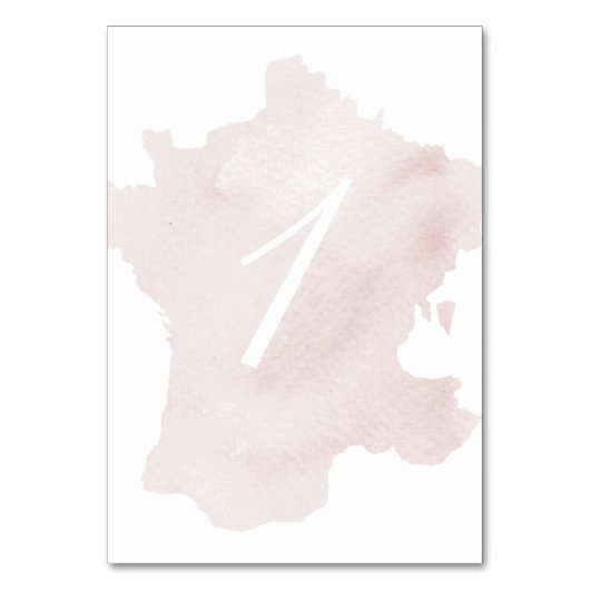 Aquarell-Silhouette Frankreichs Tischnummer (Vorderseite)