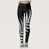 Aquarell Silver-Blätter Leggings (Vorderseite)