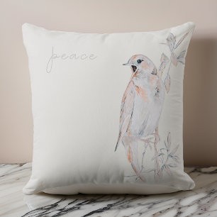 Aquarell singende Nachtigall Vogel des Friedens Kissen