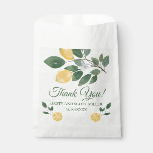 Aquarell Sizilianische Zitronen Hochzeit Danke Geschenktütchen