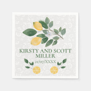 Aquarell Sizilianische Zitronen Hochzeit Serviette