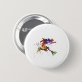 Aquarell-Skater Button (Vorne & Hinten)