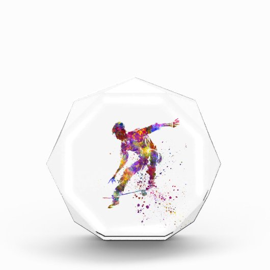 Aquarell-Skater Fotoblock (Vorderseite)