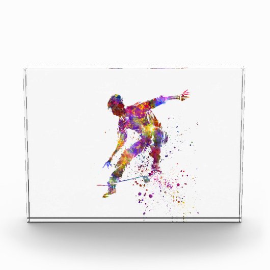 Aquarell-Skater Fotoblock (Vorderseite)