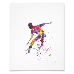 Aquarell-Skater Fotodruck
