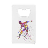 Aquarell-Skater Geldbeutel Flaschenöffner (Rückseite)