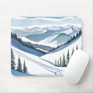 Aquarell Ski Berg Mousepad