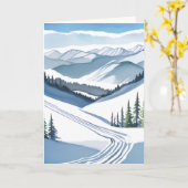 Aquarell Skiberg Karte (Gelbe Blume)