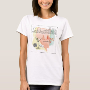 Aquarell-Skizze-Bild Las Vegass, Nevada   T-Shirt