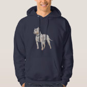 Aquarell-Skizze-Pitbull-Hund Hoodie (Vorderseite)