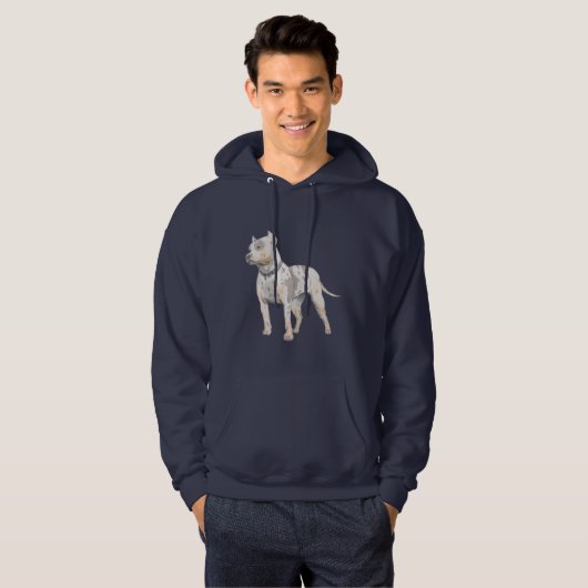 Aquarell-Skizze-Pitbull-Hund Hoodie (Vorne ganz)